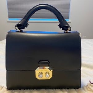 Ted Baker crystal and pearl leather satchel black
